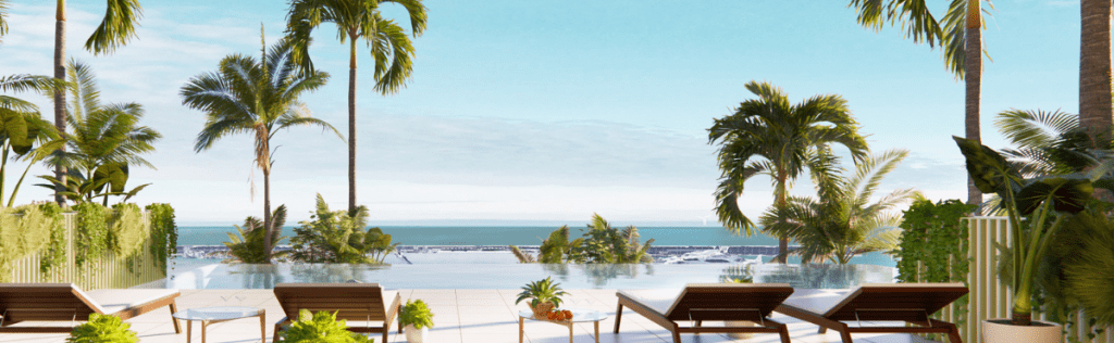 piscina infinita de la obra nueva en Mataró con piscina